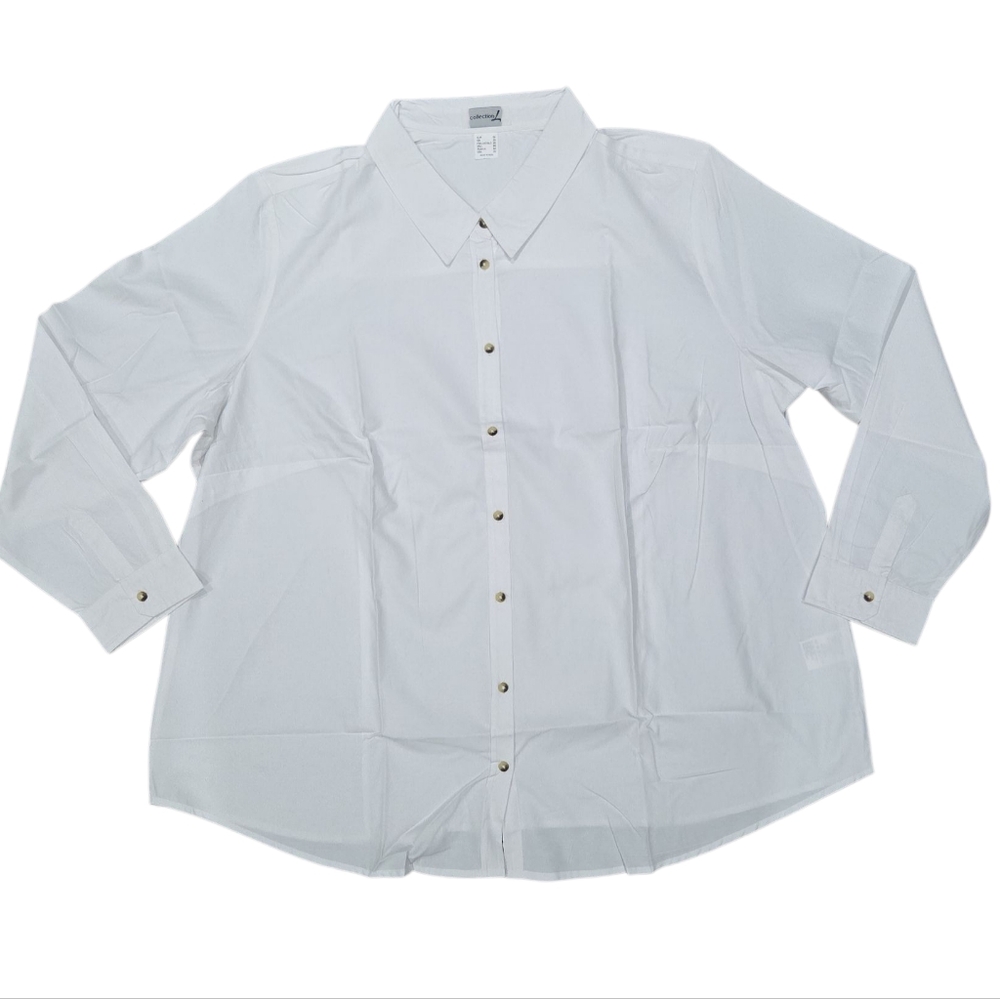 New In Package! Collection L Classic White Button Down Shirt Size 22